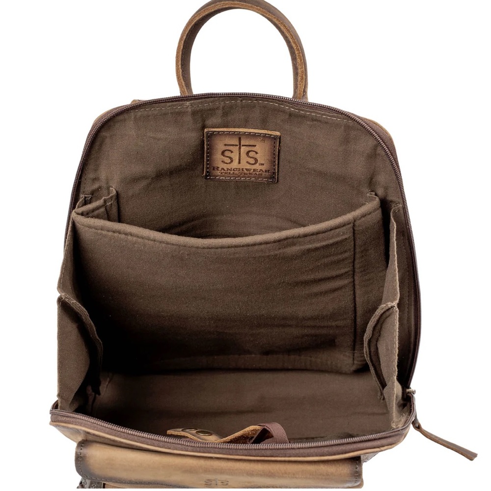 STS Ranchwear Tan Leather Backpack - Picture 3 of 12